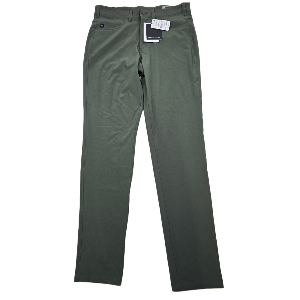 Mizzen+Main Helmsman Chino Pants Mens 30x32 Slim Green Performance Golf NEW